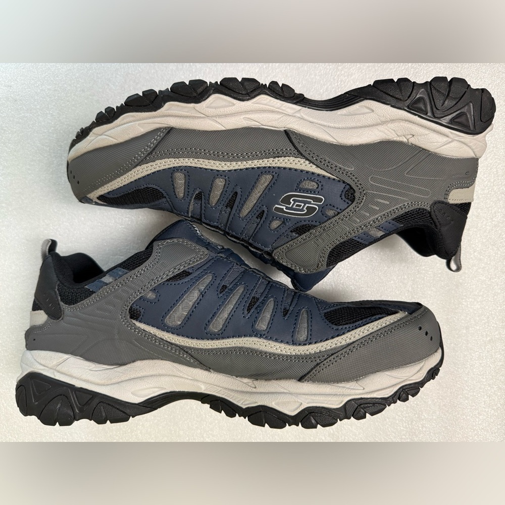 Skechers Men's Afterburn Navy and Gray Slip-On Athletic Shoes 11 Wide - Picture 11 of 16